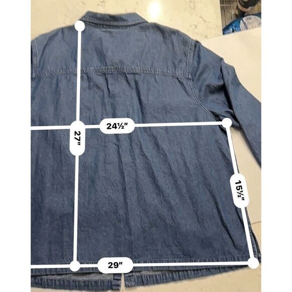 UGLY Christmas LIZ & ME Denim Embroidered Shirt Size 2XL Plus Red FAST SHIP - Picture 5 of 12